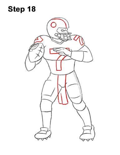 How To Draw A Football Player Quarterback Video And Step By Step Pictures
