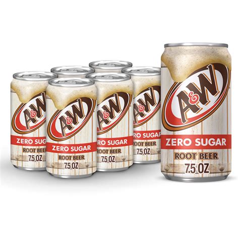 Aandw Root Beer Zero Sugar Soda 75 Fl Oz Mini Cans 6 Pack Brickseek