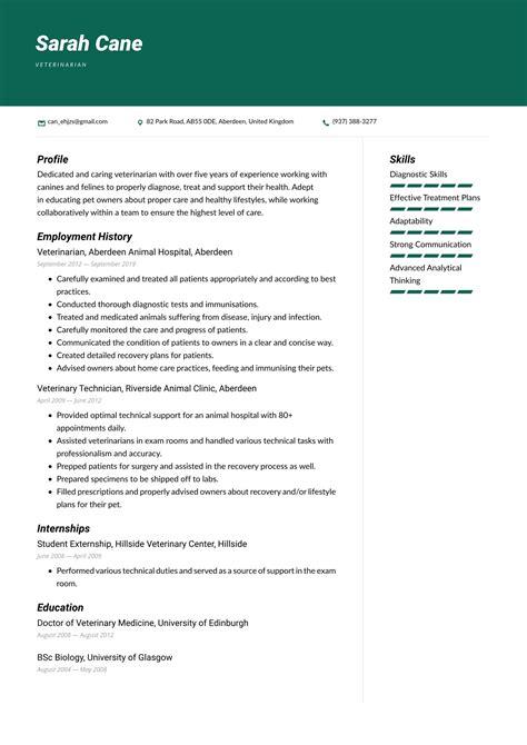 Veterinarian Resume Examples And Writing Tips 2024 ·