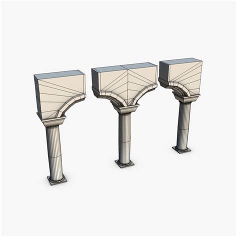 Stone Columns With Arches Module 3d Model Flatpyramid