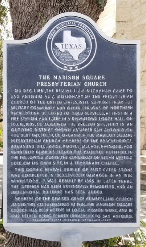 The Madison Square Presbyterian Church Historical Marker