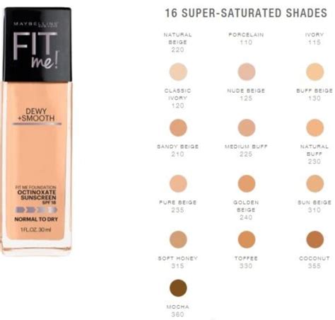 Maybelline DEWY SMOOTH Fit Me Liquid Foundation Choose Your Shade