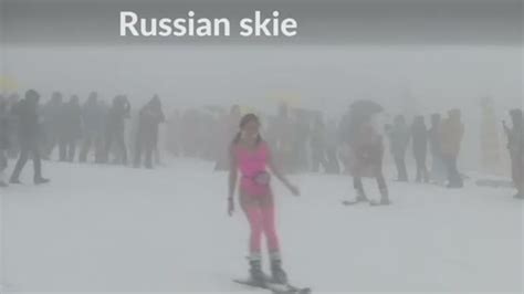 Russians Hit Ski Slopes In Bikinis