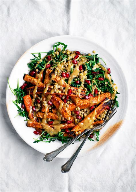 Spicy Roasted Carrot Salad With Tahini And Lentils Occasionally Eggs