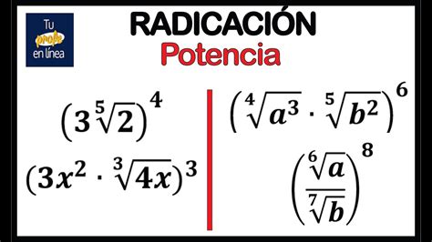 RadicaciÓn 09 Potencia De Una Raíz Youtube