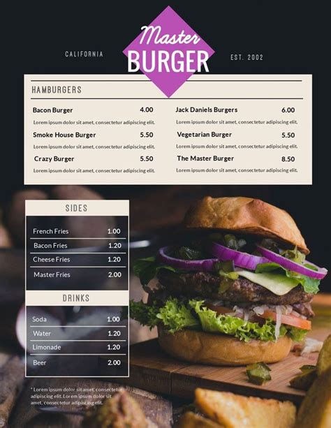 Krystal is a popular fast food chain in the us because of their sumptuous and diverse breakfast menu. Free Online Menu Maker - Design Your Own Menus | Menu ...