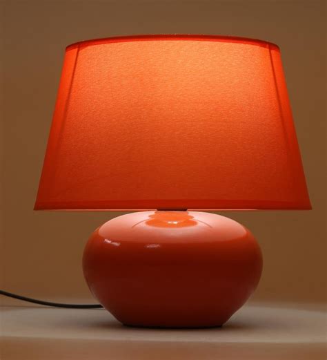 Buy Homestop Ivy Audrey Ceramic Table Lamp Orange Online