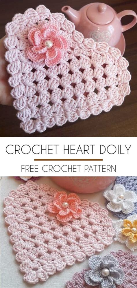 Crochet Heart Doily Or Coaster