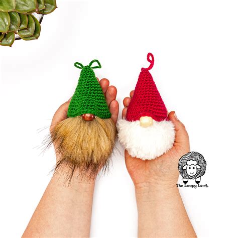 Crochet Gnome Christmas Tree Ornament Pattern