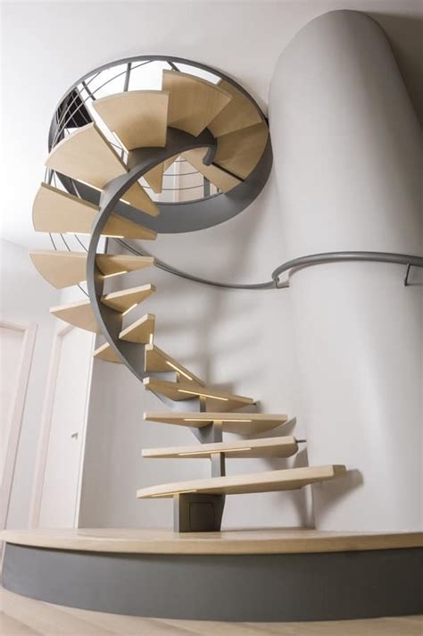Spiral Staircase Treads With Led Lights Bars Idfdesign