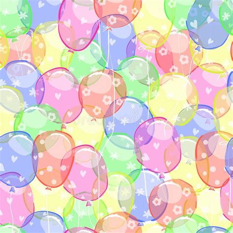 Cartoon Balloons Seamless Pattern Stock Vector Illustration Of