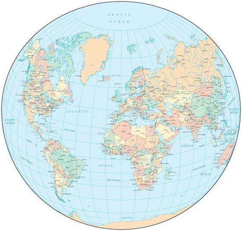 World Map Circle Projection Map Resources