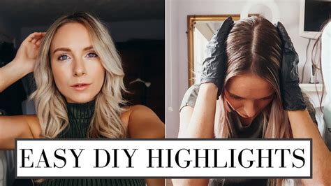diy at home blonde highlights hair tutorial youtube