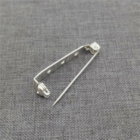 Sterling Silver Plain Brooch Pinback W 3 Holes Safety Pin Back Jewelry