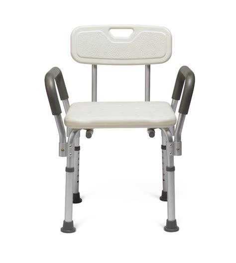 The guardian easy care® shower chair is a lightweight and economical choice for those who require a basic chair with height adjustability and an extra wide seating surface. Guardian Bath Bench with Back and Arms by Medline