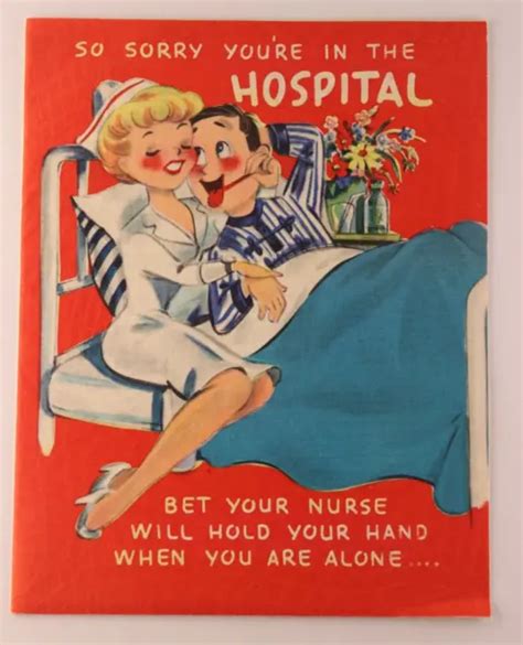 Vintage Cutefunny Nurse Crush Pop Out Get Well Soon Wishing Well Card