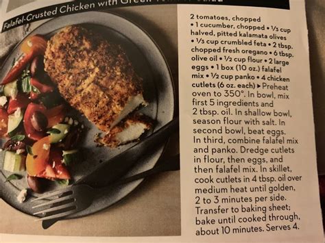 One pan rachel ray cooksmediterranean chicken and israeli couscous. Falafel crusted chicken with tomato and Greek salad | Food ...