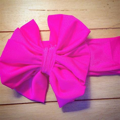Hot Pink Floppy Bow Messy Bow Large Bow Turban Headband Etsy Hot