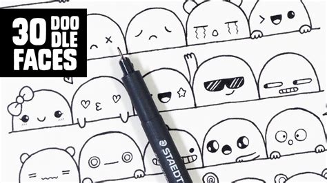 30 Cute Faces Expressions To Doodle Youtube