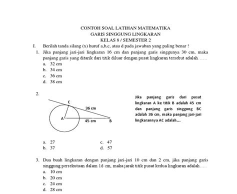 Soal Matematika Smp Kelas 8 Semester 2 Beserta Jawabannya.doc - Bright