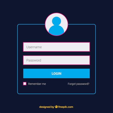 Abstract Dark Login Form Template Vector Free Downloa