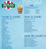 Ritas Ice Menu