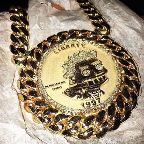 Check Out Kodak Blacks New Chain Turned Himself Into A Simpsons