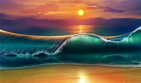 Are you looking for sunset painting background images? Art Sunset Beach - 5500 x 3240