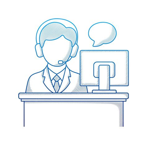 Premium Vector Customer Service Illustration With Hand Drawn Outline