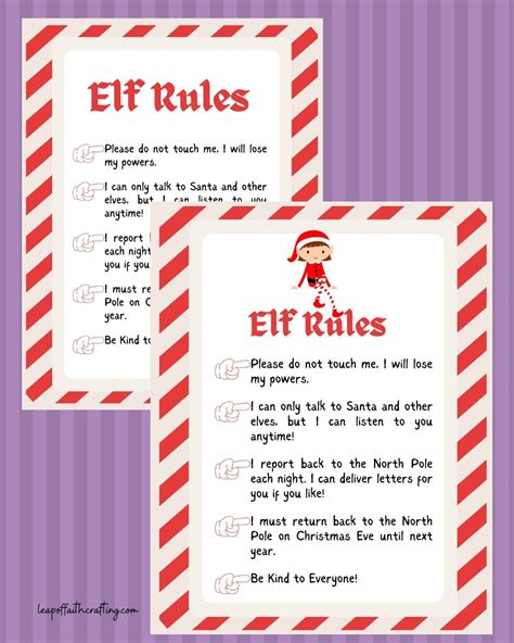 Free Elf On The Shelf Rules Printable 4 Versions Leap Of Faith
