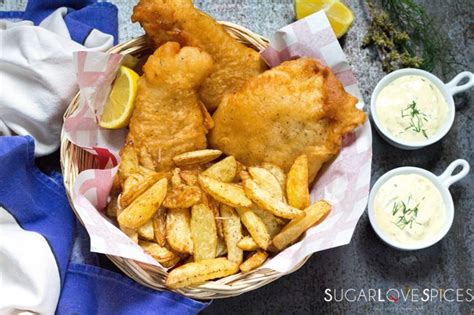 Beer Batter Fish And Chips And Homemade Tartar Sauce Sugarlovespices