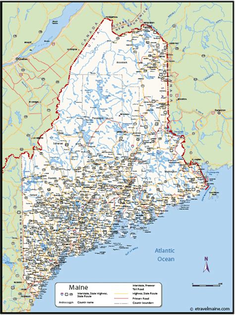 Maine Map Map Of Maine Town And City Maine Map Online