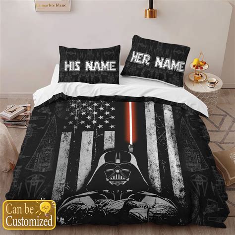 Personalized Star Wars Darth Vader Usa Flag Bedding Set Black Homefavo