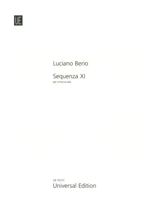 Sequenza XI De Luciano Berio Acheter Dans La Boutique De Partitions