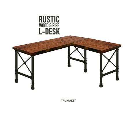 Rustic X Leg L Desk L Shaped Corner Desk Rustic Wood Pipe Desk