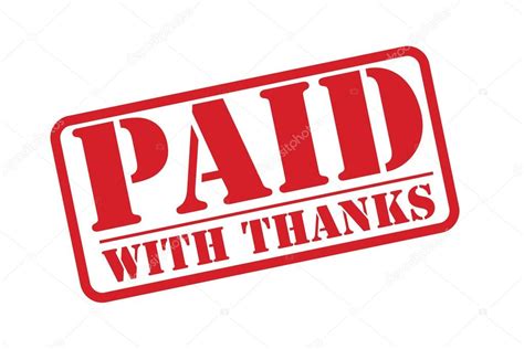 Paid With Thanks Red Rubber Stamp Vector Over A White Background Stock