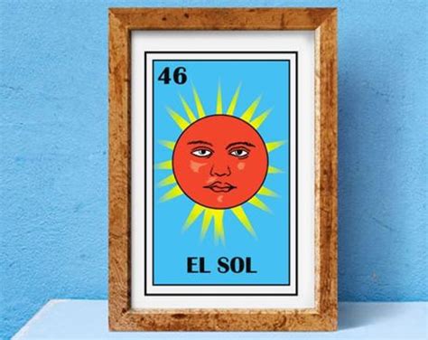 Mexican Loteria El Sol Loteria Mexican Folk Art Sun El Sol Etsy