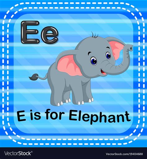 Flashcard Letter E Is For Elephant Royalty Free Vector Image