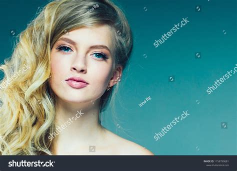 Beautiful Long Blonde Hair Woman Closeup Stock Photo 1158790681