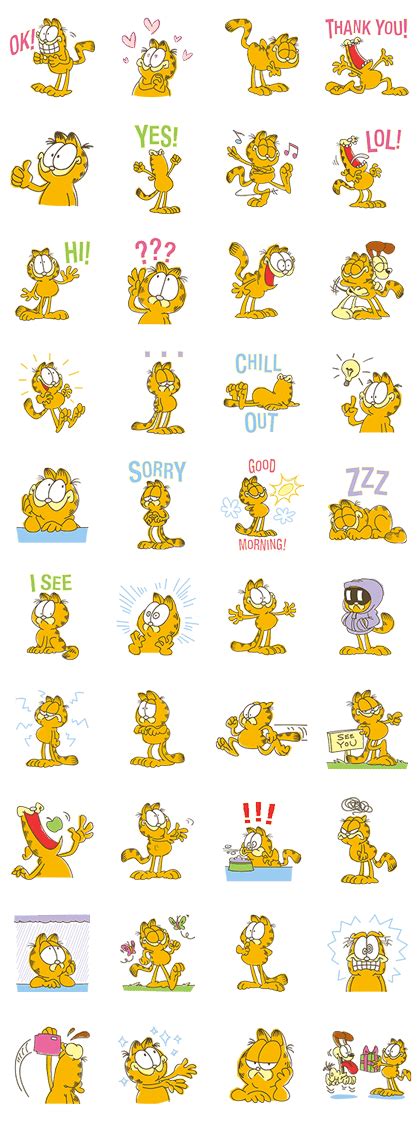 Line Official Stickers Garfield Cattitude Stickers