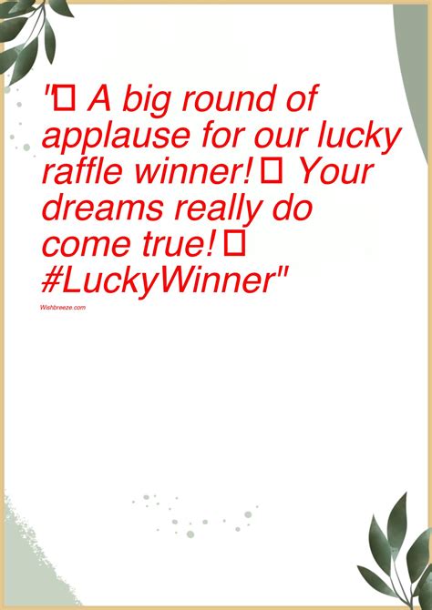Congratulation Messages Wishes And Captions For Raffle Winner Wishbreeze