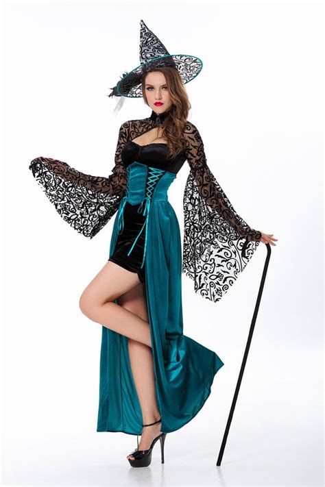 deluxe adult womens magic moment performances dress sexy fancy evil witch costume halloween