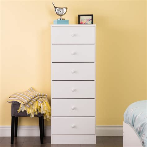Safety stops to help keep the drawers secure and in place. Prepac Astrid 6-Drawer White Chest-WDBH-0401-1 - The Home ...
