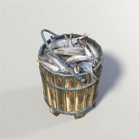 3d Model Fish Bucket Vr Ar Low Poly Cgtrader
