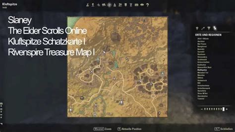 Elder Scrolls Online Kluftspitze Schatzkarte I Rivenspire Treasure Map
