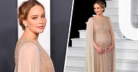 Jennifer Lawrence showed her pregnancy on the red carpet and looked ...