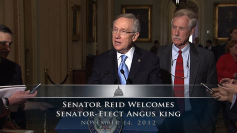 Senator Reid Welcomes Senator Elect Angus King Youtube