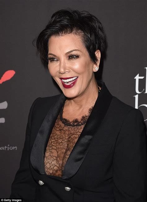 kris jenner 59 displays cleavage in daring lace top at glitzy gala daily mail online