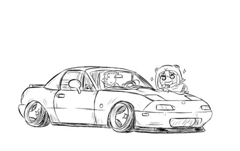 The vehicles coloring book will be to their liking in particular. miata drawing | Tumblr