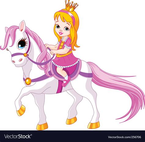 Cartoon Princess On Horse Royalty Free Vector Image